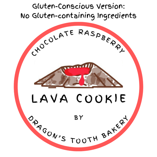 Gluten-conscious Version: Box of One Dozen Chocolate Raspberry Lava Cookies